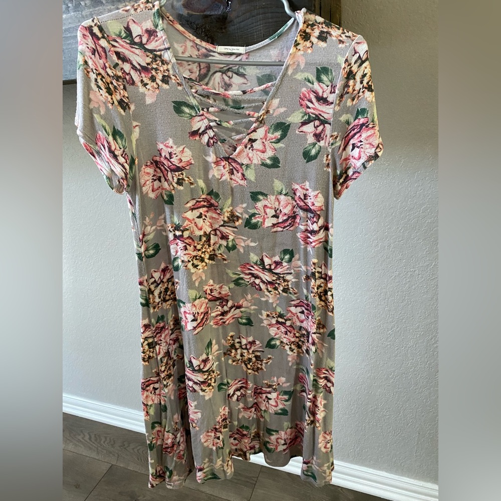 Floral summer super soft boutique t shirt dress